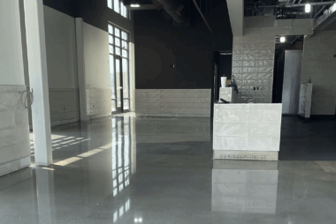 Modern commercial space with polished concrete floors