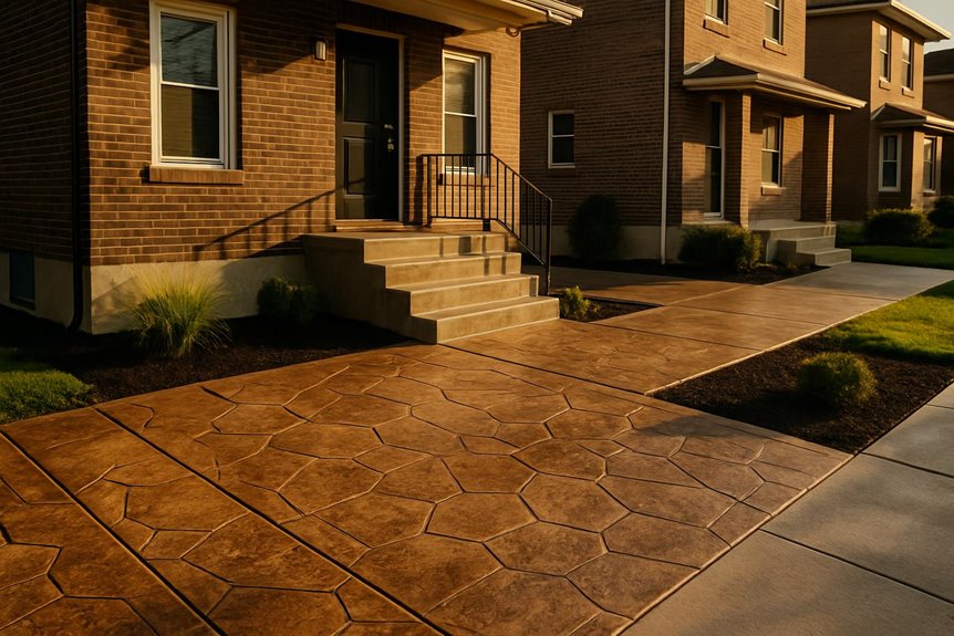 Decorative concrete floor in commercial interior, Camden, NJ
