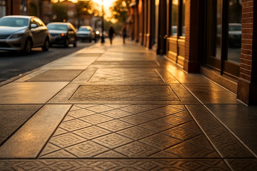Decorative concrete floor in commercial interior, Camden, NJ