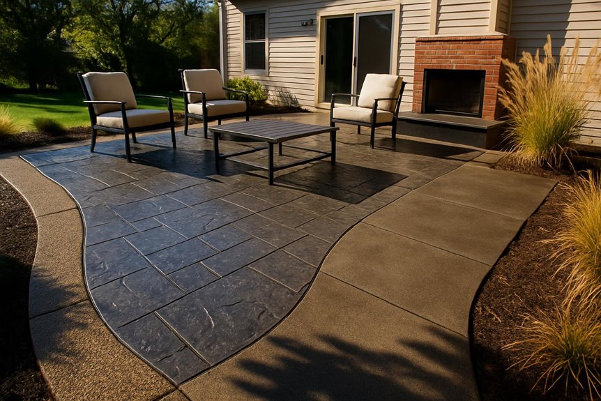 Decorative concrete floor in commercial interior, King of Prussia, PA