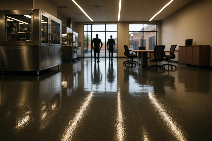 Commercial epoxy flooring in commercial interior, Cherry Hill, NJ