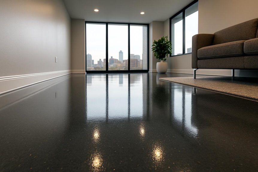 Commercial epoxy flooring in commercial interior, Camden, NJ