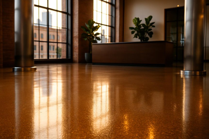 Concrete floor resurfacing in commercial interior, Philadelphia, PA