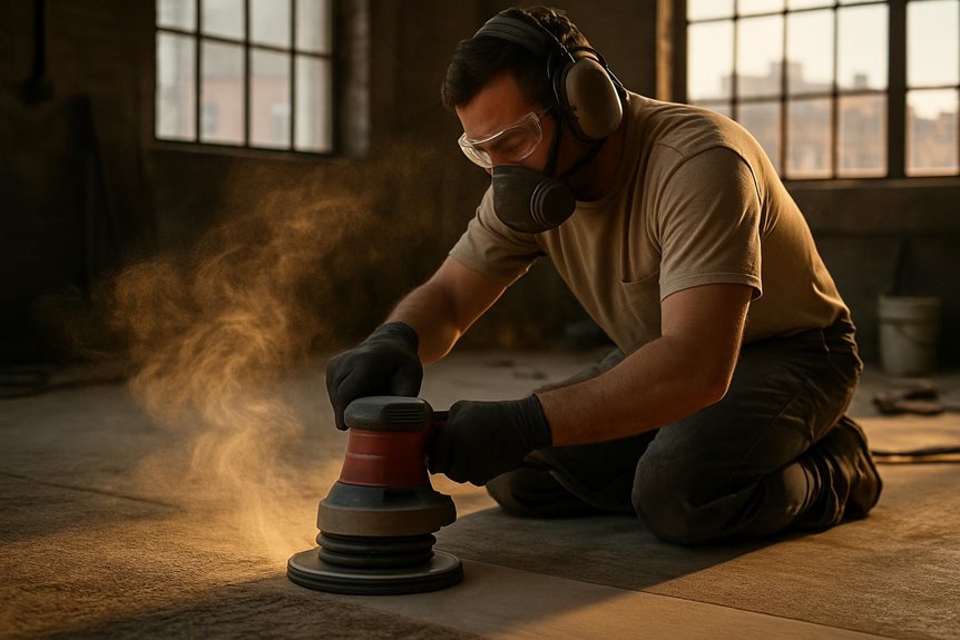 Concrete floor resurfacing in commercial interior, Allentown, PA