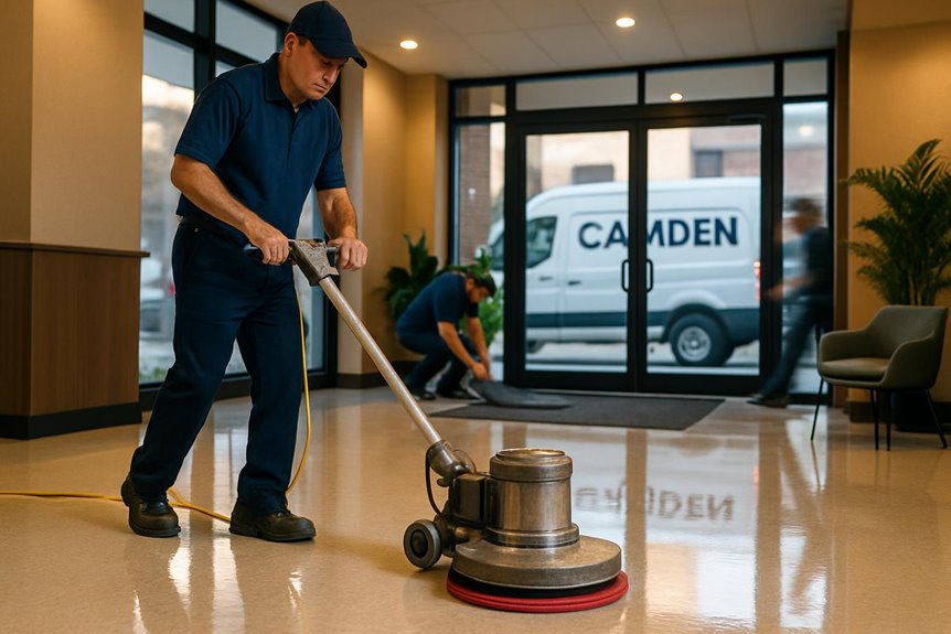 Commercial flooring maintenance in commercial interior, Camden, NJ