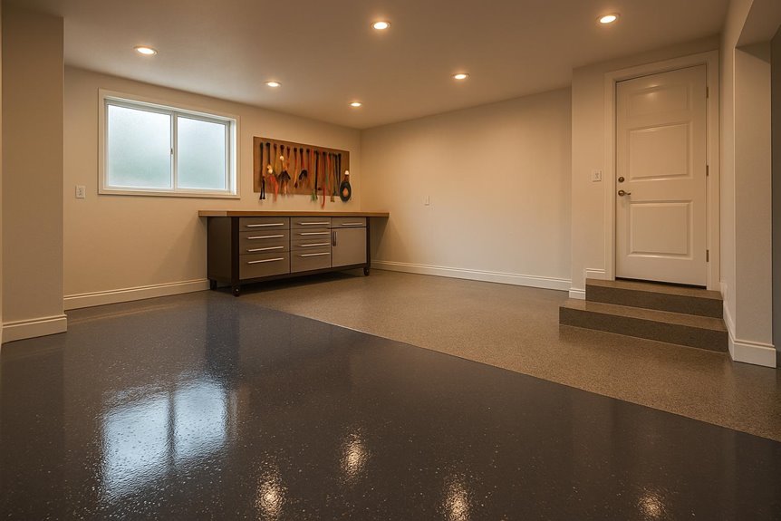 Industrial epoxy floor coating in industrial facility, Princeton, NJ