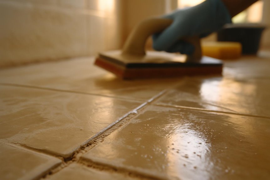 Commercial tile and grout installation in commercial interior, South Jersey