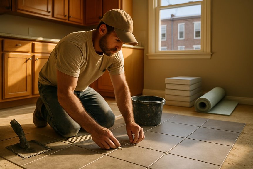 Commercial tile flooring in commercial interior, Reading, PA