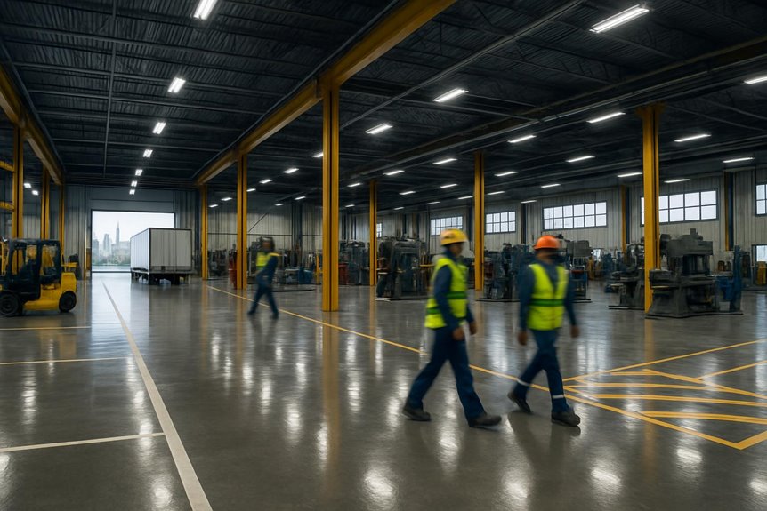 Industrial epoxy floor coating in industrial facility, Trenton, NJ