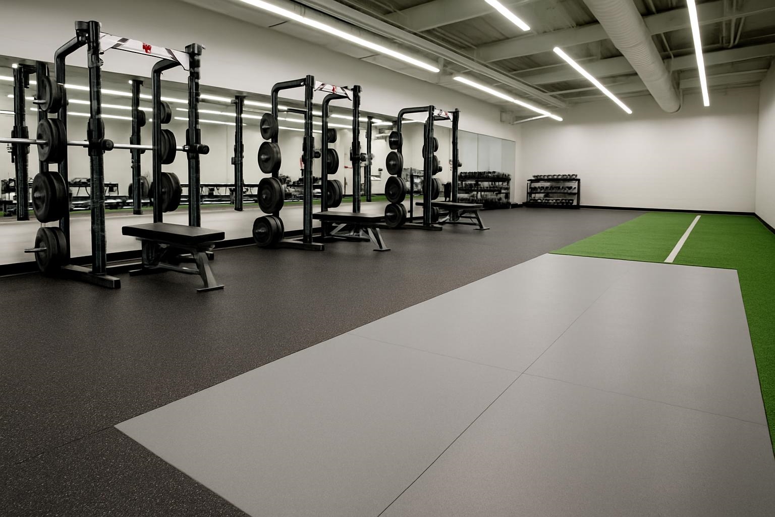 Athletic flooring in training room