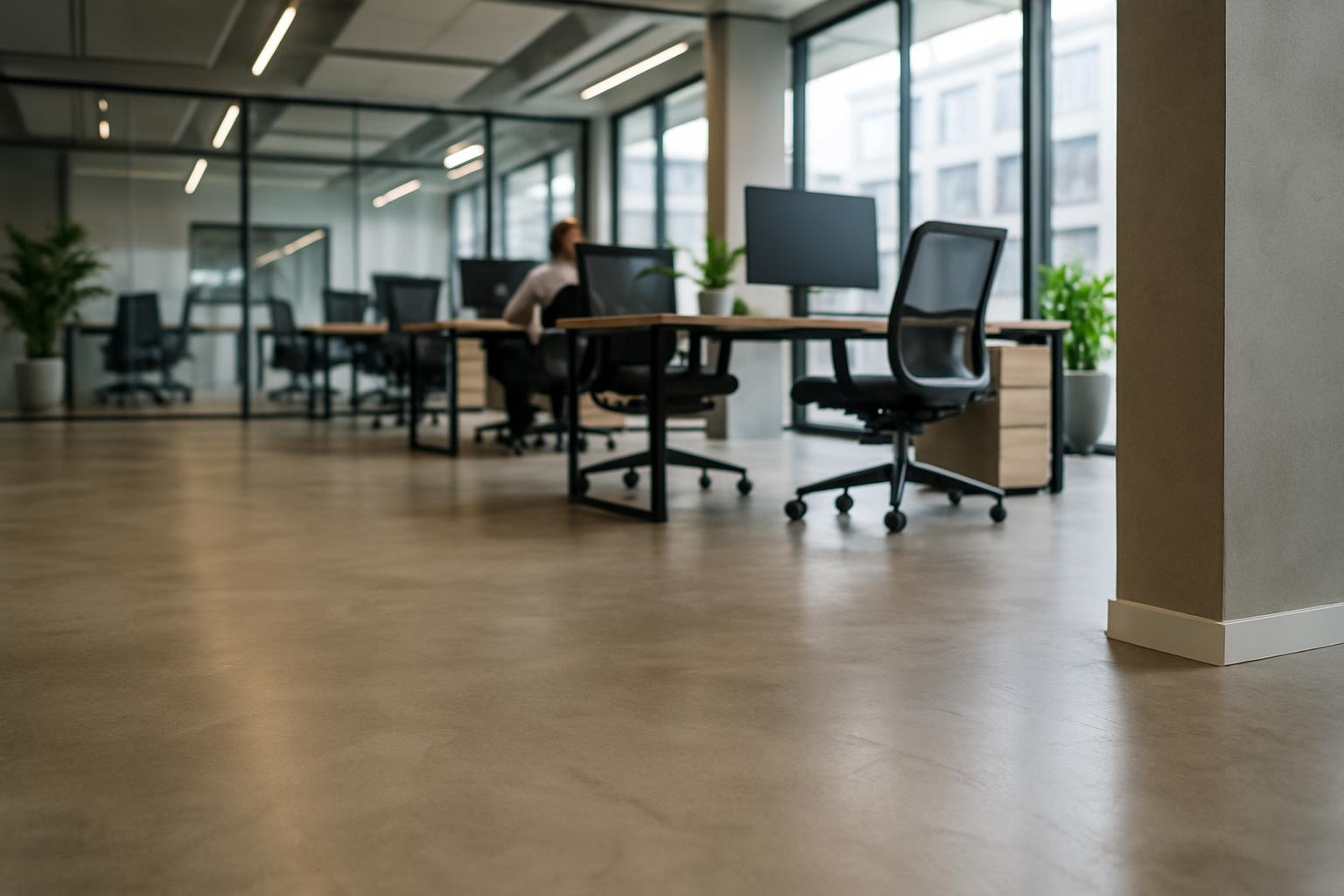 Overlay finish in modern office