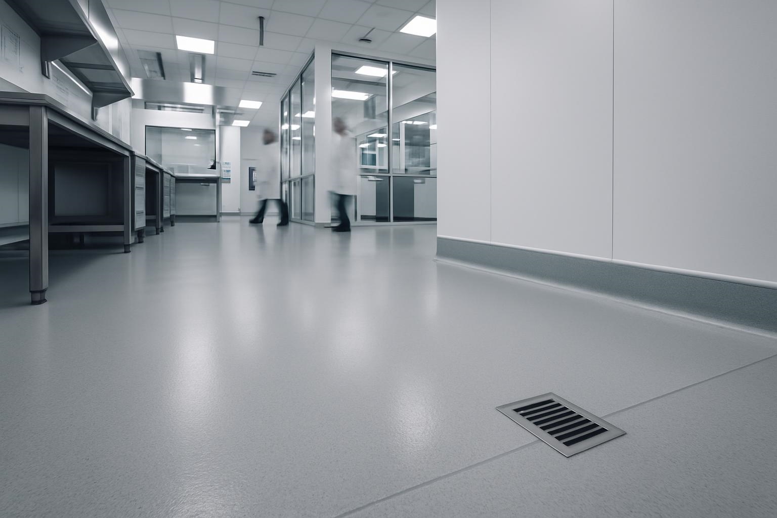 Seamless floor in research facility